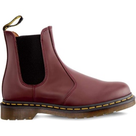 Dr. Martens 2976 Yellow Stitch Chelsea Boot Cherry Red röd