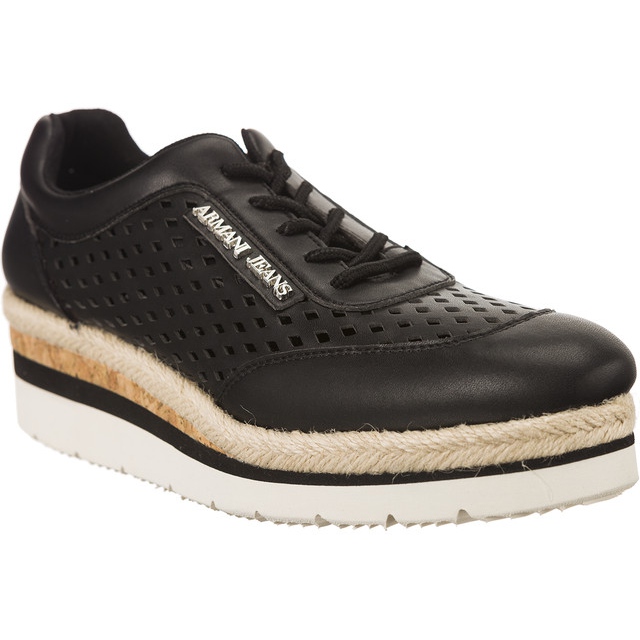 Armani Jeans Woven Scarpa Allacciata svart