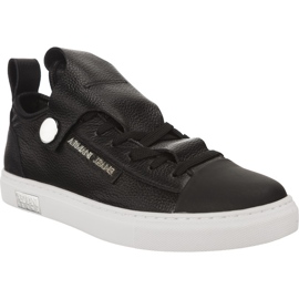 Armani Jeans Woman Leather Sneaker svart
