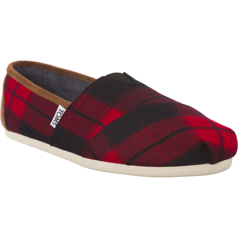 Toms Plaid Women's Classic Alpargata 945 svart röd