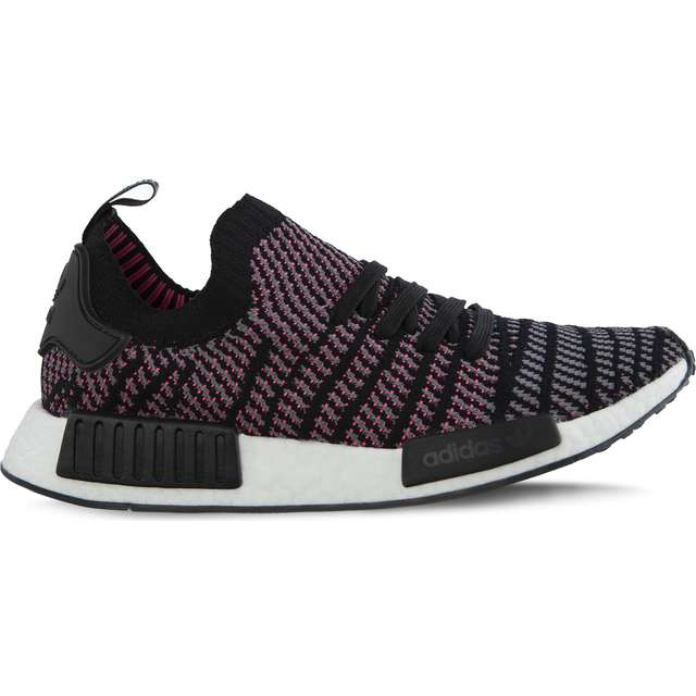 Adidas Nmd R1 Stlt Primeknit Core Svart Grå Fyra Solar Pink mångfärgad