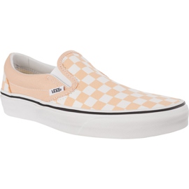 Vans Classic Slip On U77 Checkerboard Blekt aprikos True White vit rosa