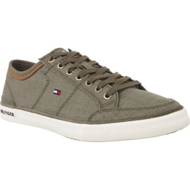 Tommy Hilfiger Core Material Mix Sneaker Dusty Olive grön