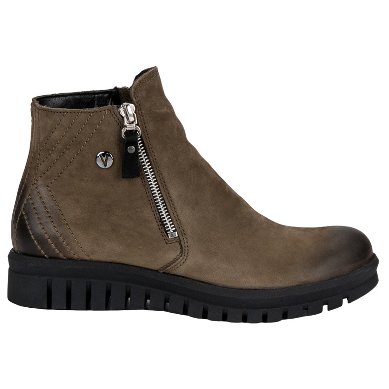 Låga stövlar på VINCEZA -dragkedjan grön