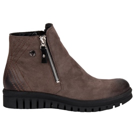 Låga stövlar på VINCEZA -dragkedjan brun