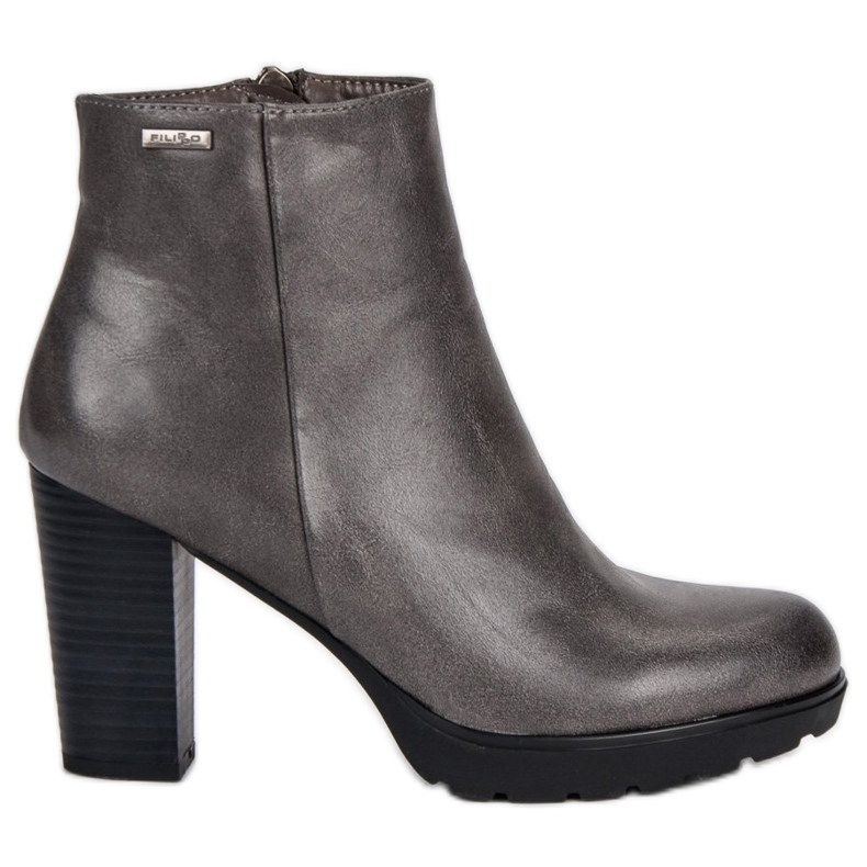 Filippo Grafitstövlar på stolpen grå