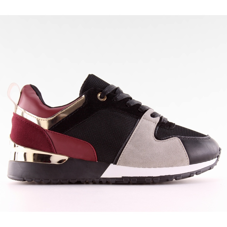 M-B01 Black Winered svarta sportskor för kvinnor