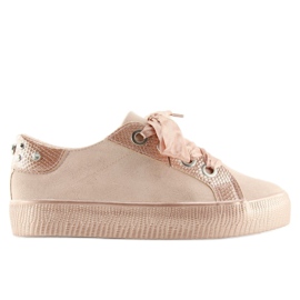 Rosa sneakers för kvinnor BS096 BAS-1 Champagne