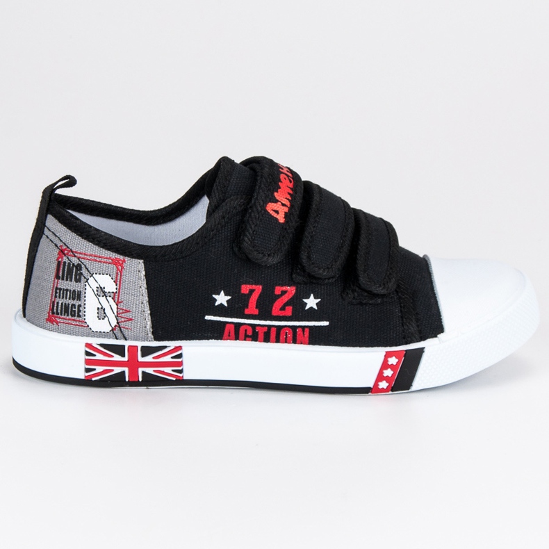 American Club Svart Sneakers On Velcro American