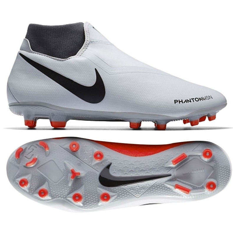 Nike Phantom Vsn Academy Df Fg M AO3258-060 fotbollsskor grå mångfärgad