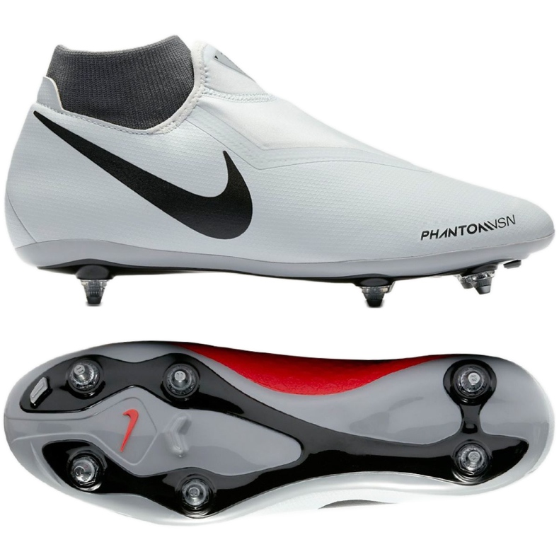 Nike Phantom Vsn Academy Df Sg AO3260-060 fotbollsskor vit grå