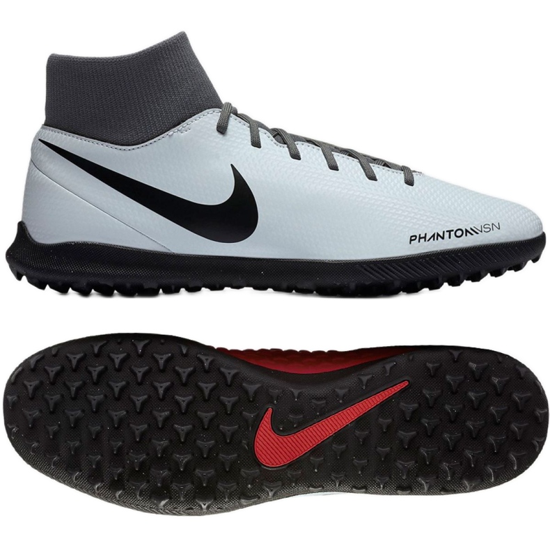 Nike Phantom Vsn Club Df Tf AO3273-060 fotbollsskor vit grå