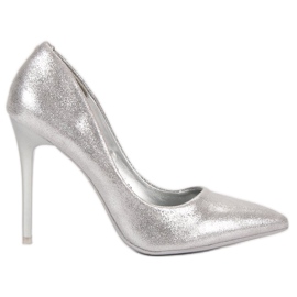 VINCEZA Silver klackar grå