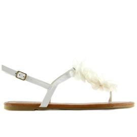 Vita sandaler med blommor CK36P Vit