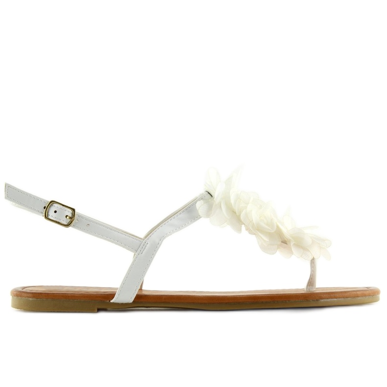 Vita sandaler med blommor CK36P Vit