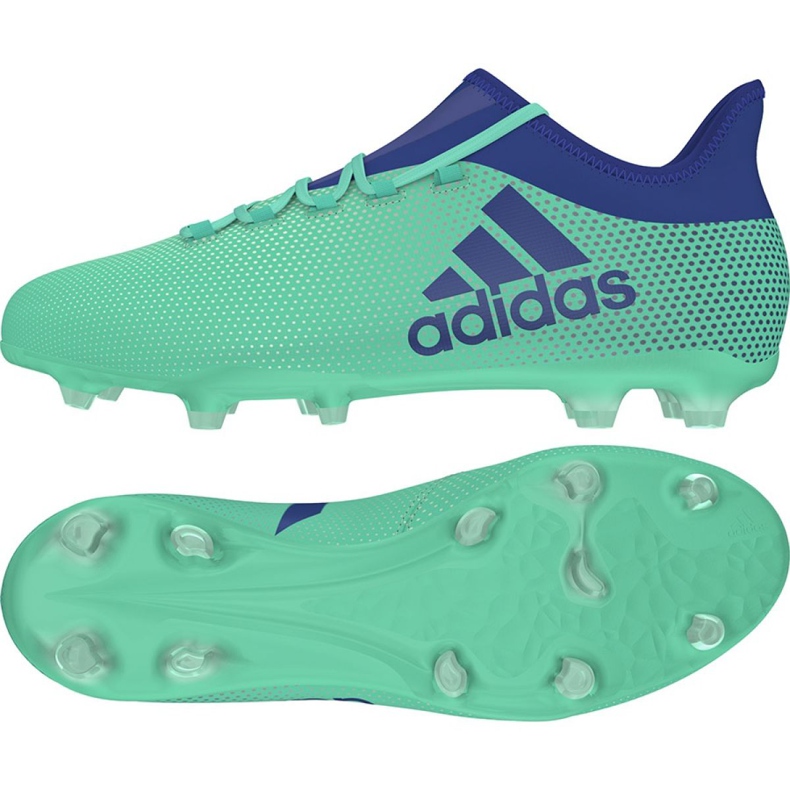Adidas X 17.2 Fg M CP9189 fotbollsskor mångfärgad grön