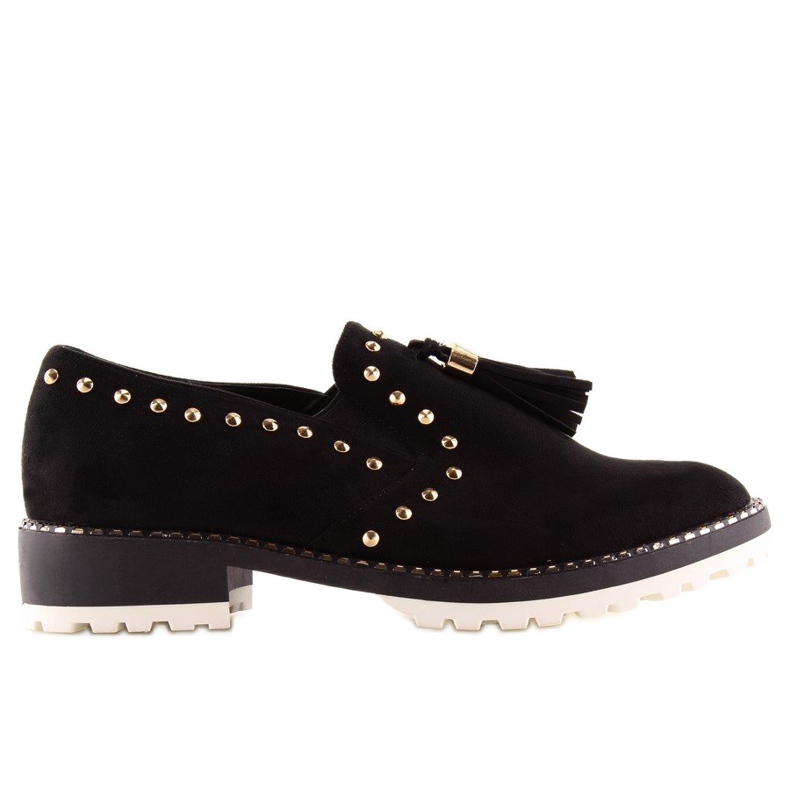 Svarta mockasiner med dubbar U-6250 Svart
