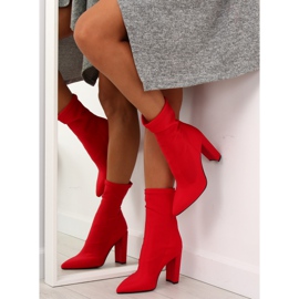 Röda högklackade neoprenstövlar NS028P