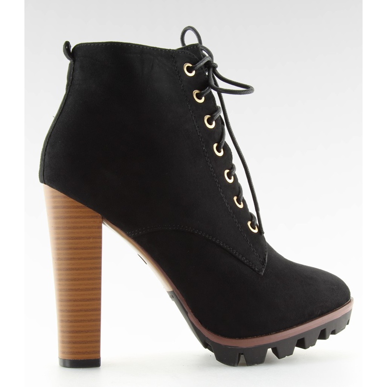 Svarta högklackade stövlar med höga klackar 118-1