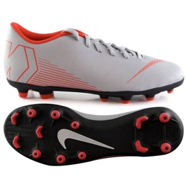 Nike Mercurial Vapor 12 Club Gs Mg Jr AH7350-060 fotbollsskor mångfärgad vit