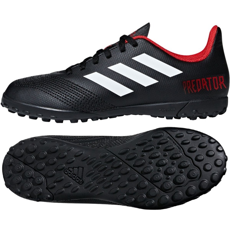 Adidas Predator Tango 18.4 Tf Jr DB2338 fotbollsskor svart svart