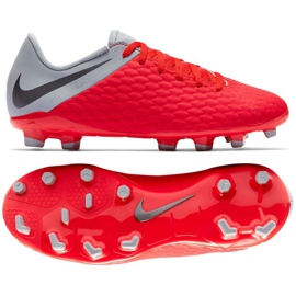 Nike Hypervenom Phantom 3Academy Fg Jr AJ4119-600 fotbollsskor röd apelsiner och röda
