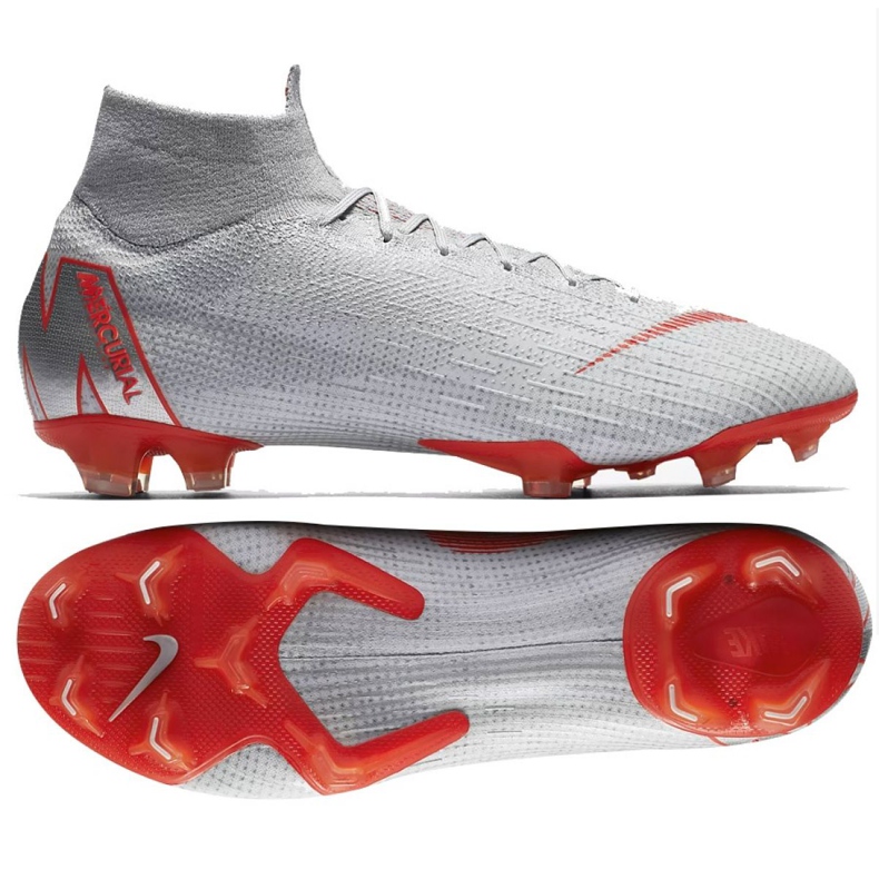 Nike Mercurial Superfly 6 Elite Fg M AH7365-060 fotbollsskor grå röd