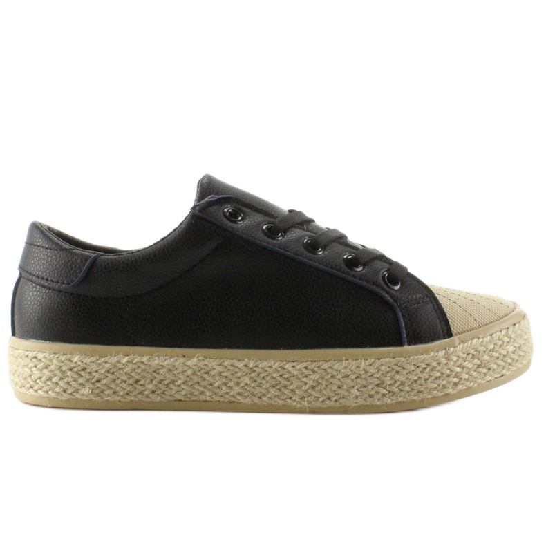 Sneakers på linnesula NA05P Svart