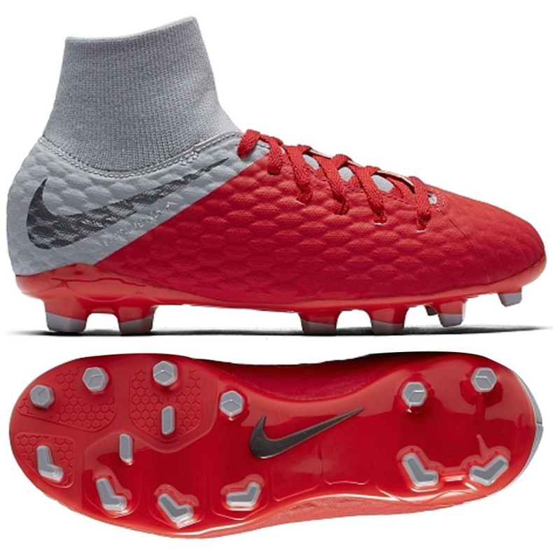 Nike hypervenom Phantom 3 Academy Df Fg Jr AH7287-600 fotbollsskor röd röd