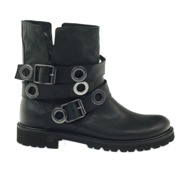 Randiga stövlar dekorerade med Badura-cirklar svart