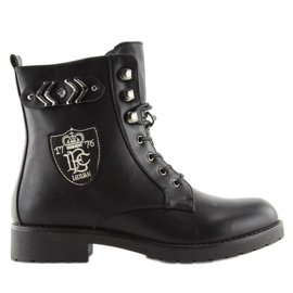 Svarta stövlar för kvinnor svarta stövlar H950 Svart