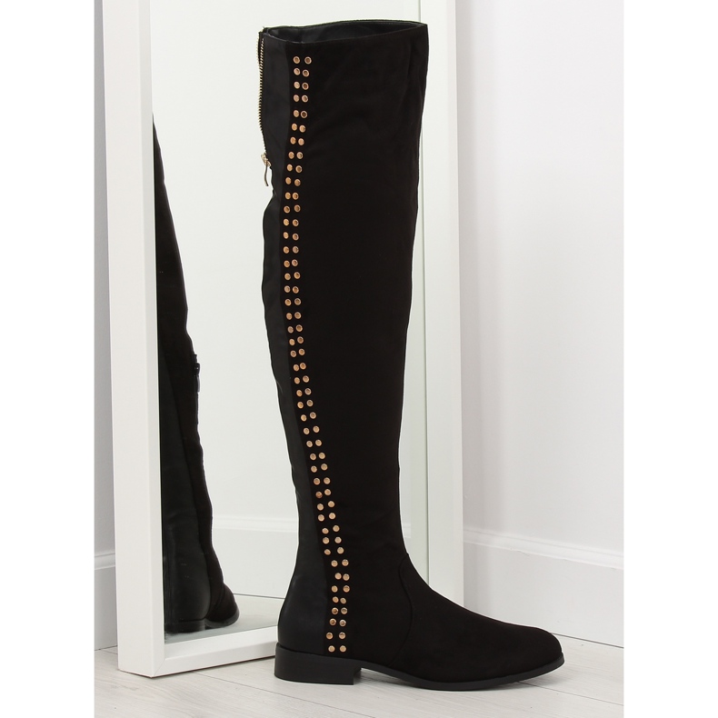 Svarta lår stövlar FC-H105 Svart