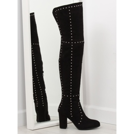 Lårhöga klackar svart NC221 svart