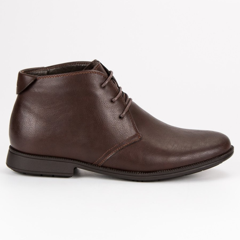 Bundna låga stövlar brun