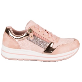 Kayla Sneakers bundna med ett band rosa