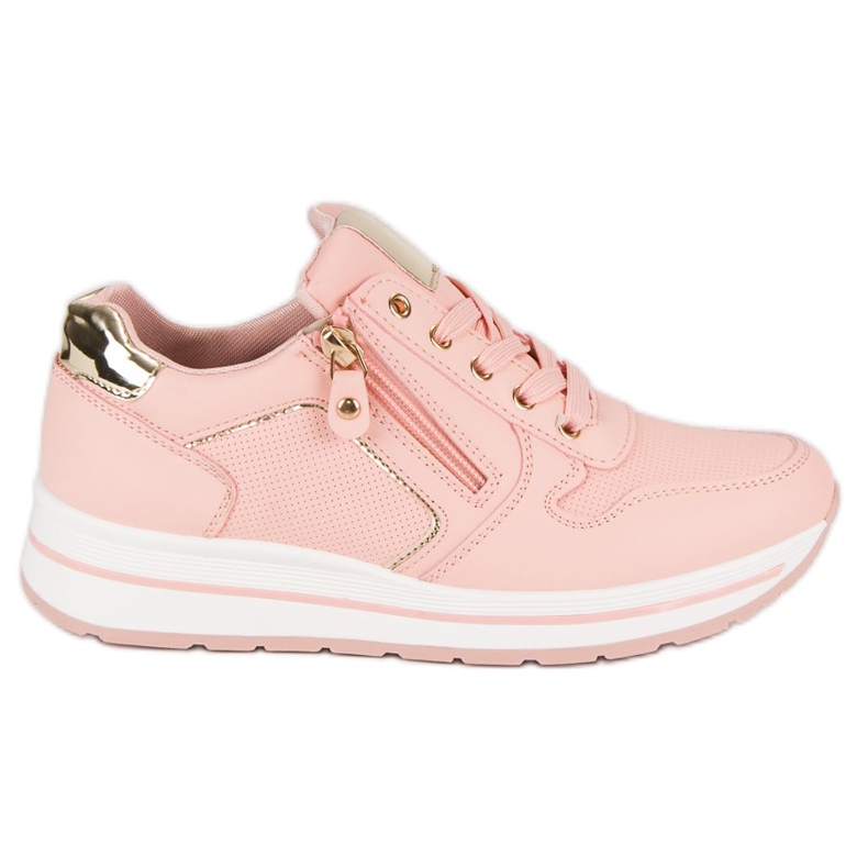 Sneakers med dekorativ dragkedja rosa