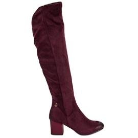 Bourgogne högklackad musketör från VINCEZA röd