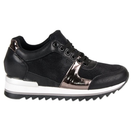 Knutna sportskor svart