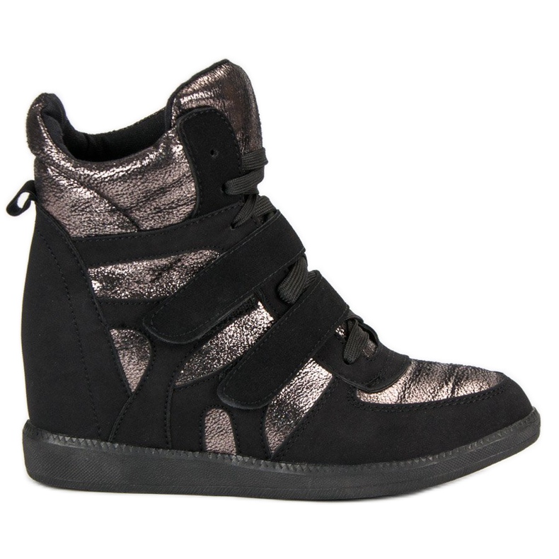 Glänsande sneakers svart