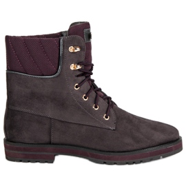 Lucky Shoes Grå mockaarbetare