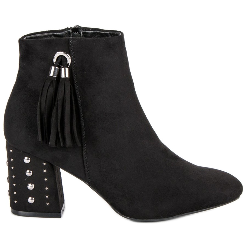 Snygga stövlar på stolpen svart