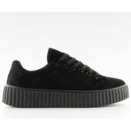 Svart AX03 Svarta sneakers på hög sula