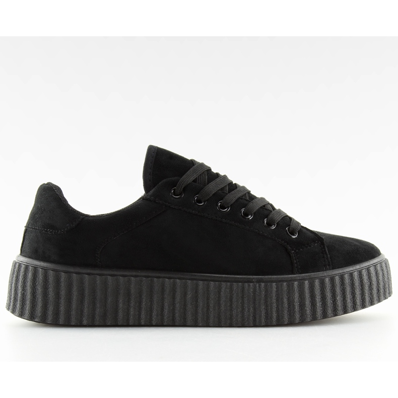 Svart AX03 Svarta sneakers på hög sula