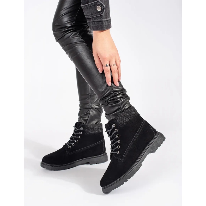 Original Walkman Shoes Svarta läderstövlar