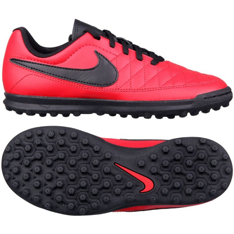 Nike Majestry Tf Jr AQ7896-600 fotbollsskor röd röd