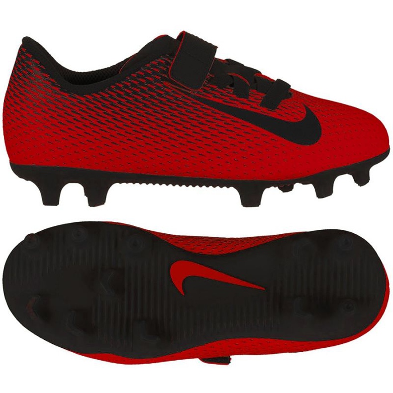 Nike Bravatia II V FG Jr 844434-601 fotbollsskor röd