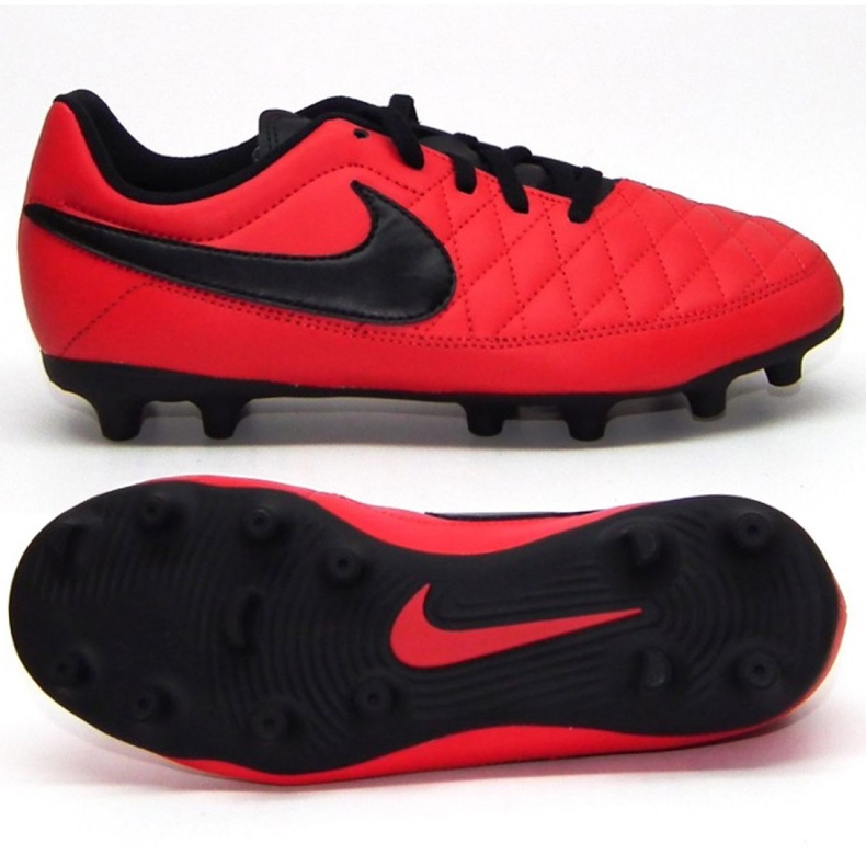 Nike Majestry Fg Jr AQ7897-600 fotbollsskor röd röd