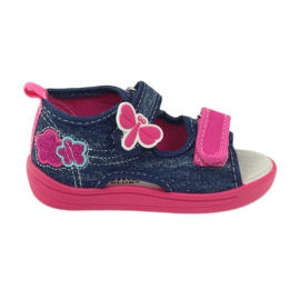 American Club Amerikanska barnskor sandaler fjärilar läder innersula rosa marinblå
