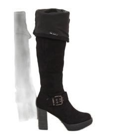 Svarta 862-GG Svarta plattformsstövlar