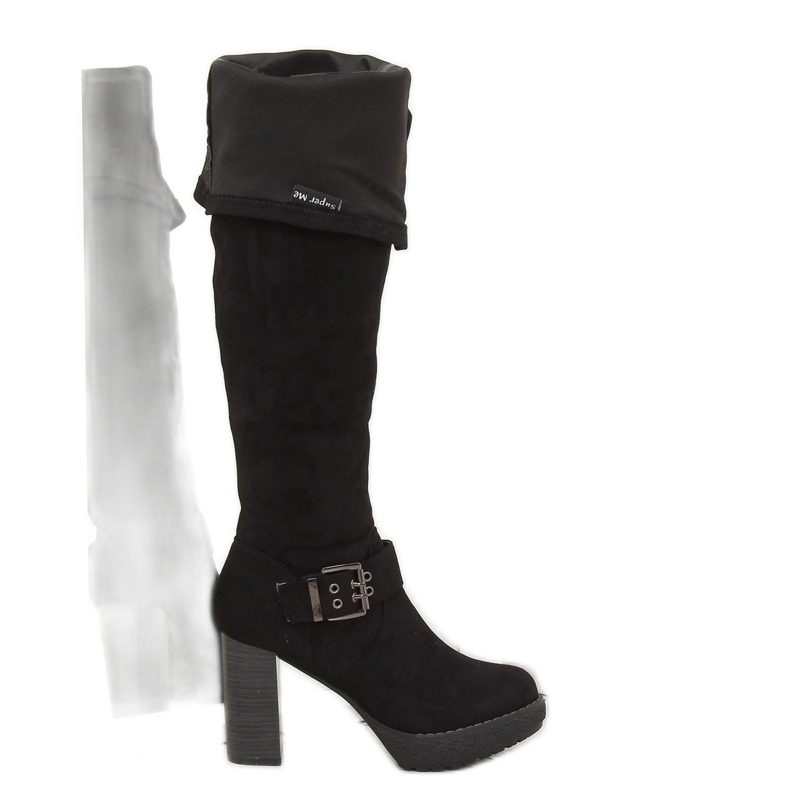 Svarta 862-GG Svarta plattformsstövlar